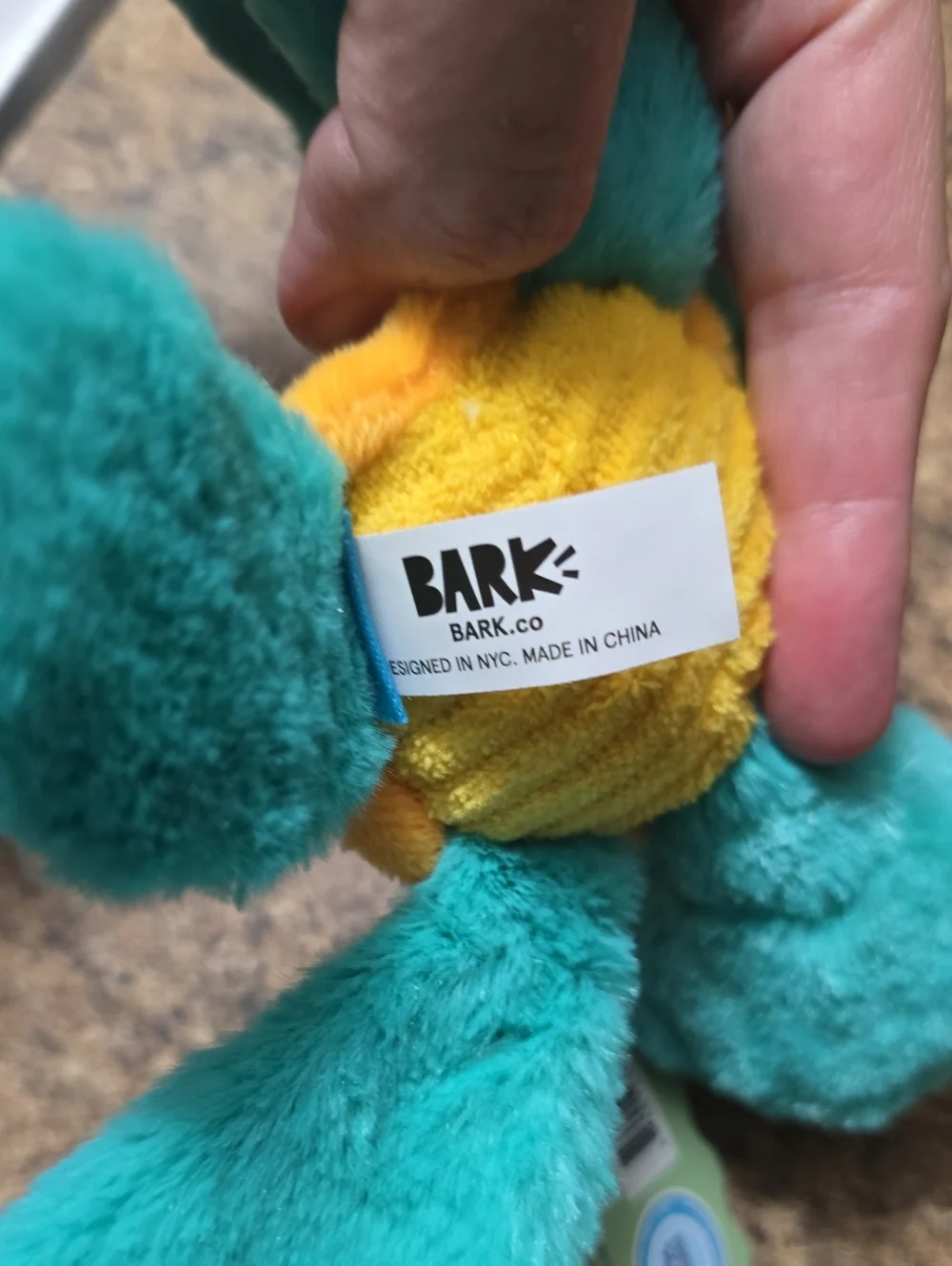 Bark Teal and Orange  Stevie Sea Turtle Plush Dog Toy NWT XS-S 0-20 Pounds